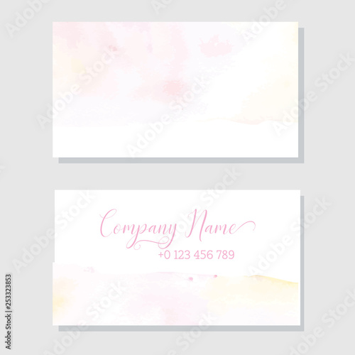 Hand Painted Art Of Watercolor Paint On Watercolor Paper. Abstract Business card , Vector Illustration Background