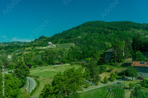 Italy,La Spezia to Kasltelruth train, a view of a lush green hillside
