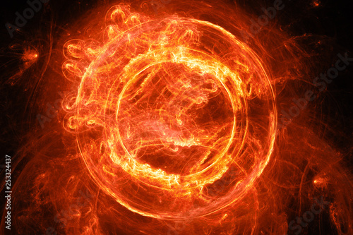 Fotografiet Fiery glowing plasma flame portal