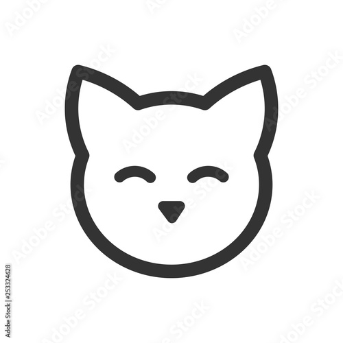 Cute cat face outline icon.