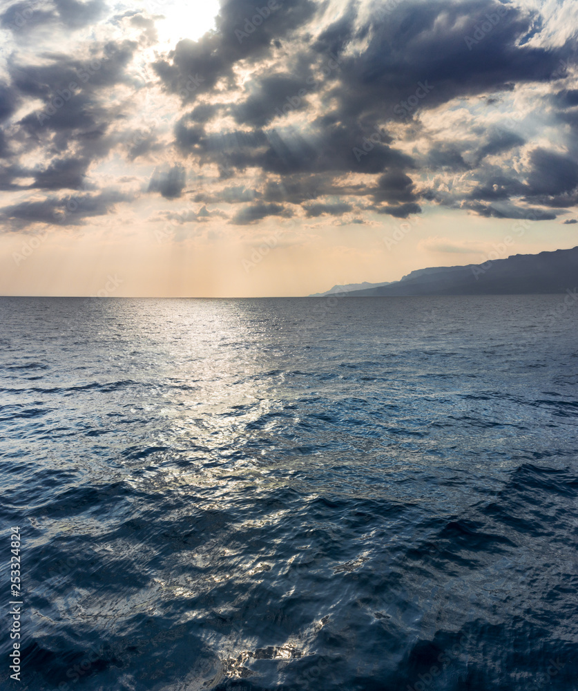 In the sea. Waves, clouds, storm is coming. In the black sea. In the sea. Waves, clouds, storm is coming. In the black sea.