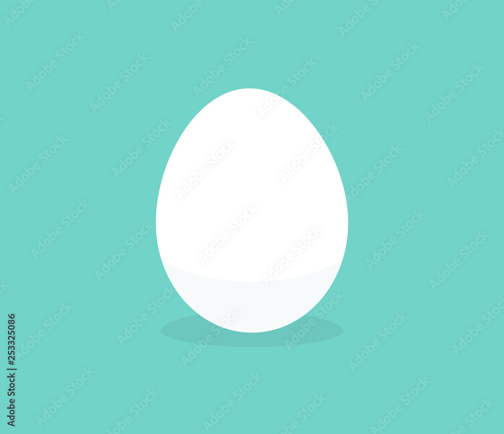 White egg on blue background simple flat icon. White egg on blue background simple flat icon.