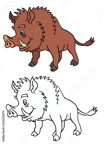 coloring pages for childrens with funny animals wild boar