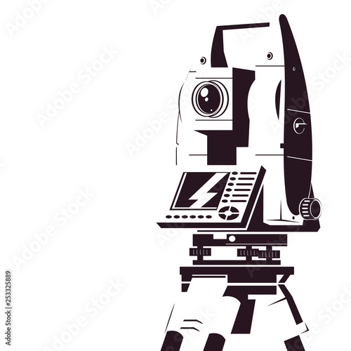 Ttotal station geodetic silhouette symbol for business