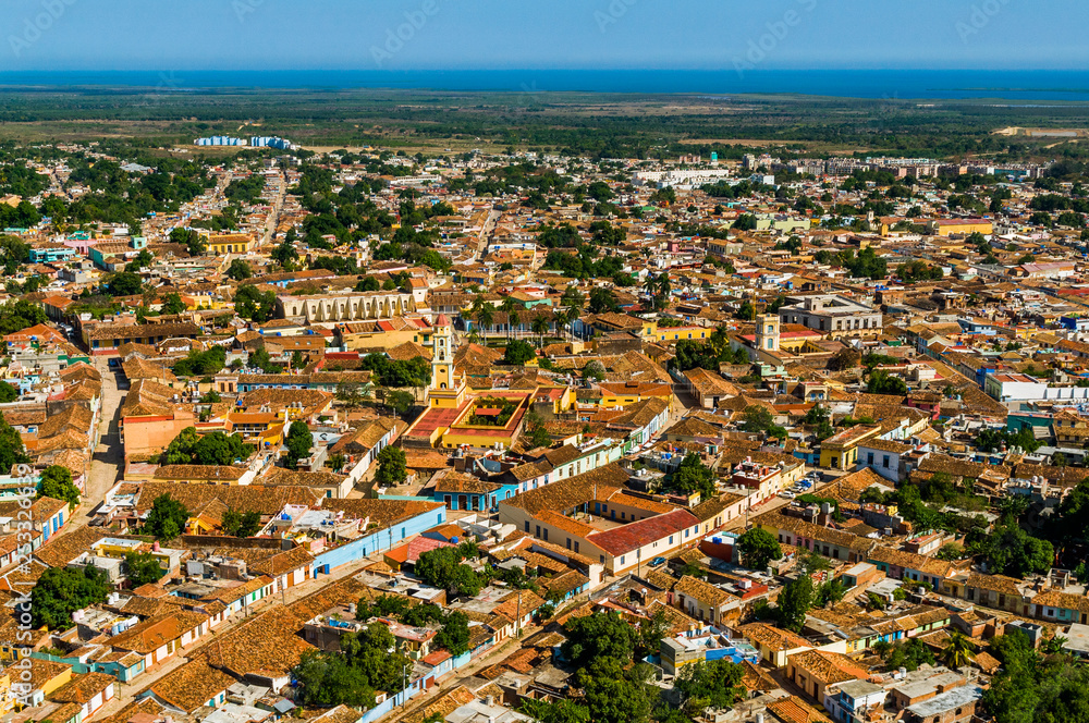 Aerial view of the city of Trinidad, Cuba