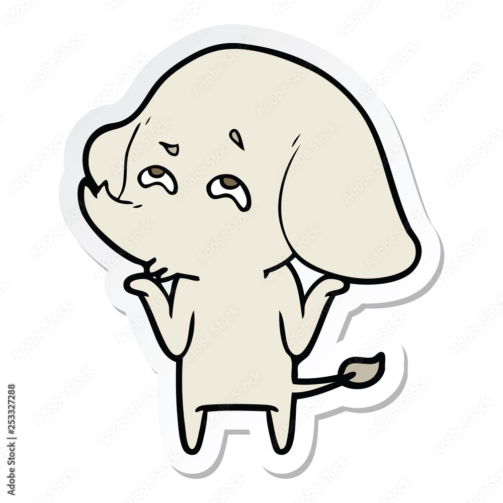 sticker of a cartoon elephant remembering sticker of a cartoon elephant remembering