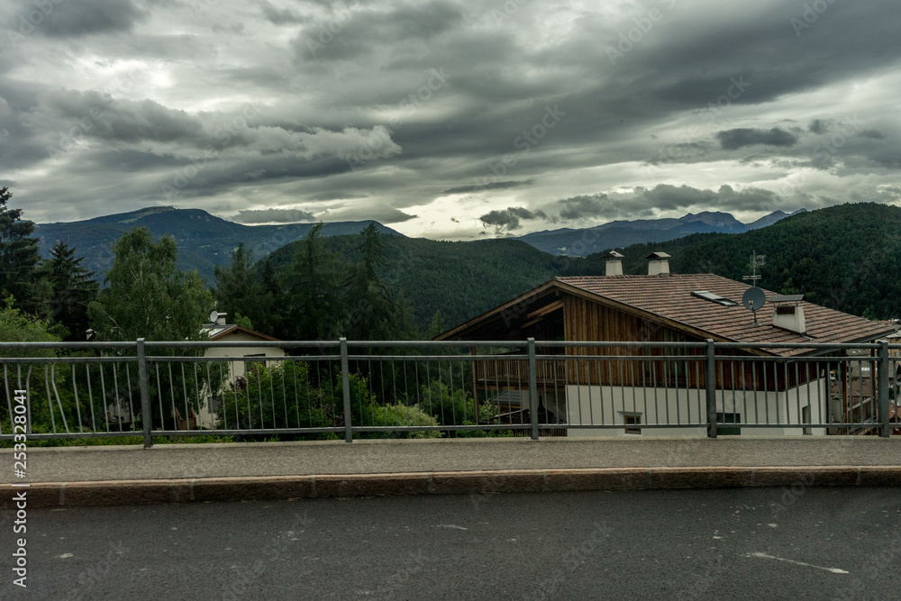 Fototapeta premium Italy,La Spezia to Kasltelruth train, a bridge over a road