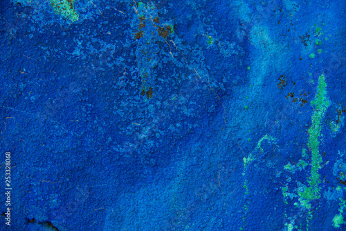 A background made of blue azurite that is heavily weathered with lots of texture. photo