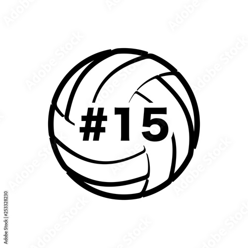 Volleyball with number