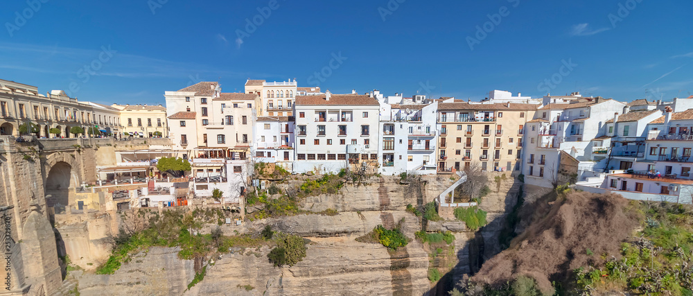Ronda, Spain old town cityscape on the Tajo Gorge
