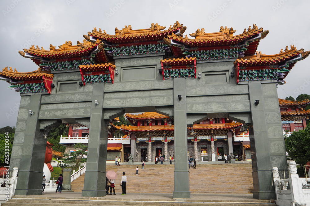 Fototapeta premium Entrance of Sun Moon Lake Wen Wu Temple
