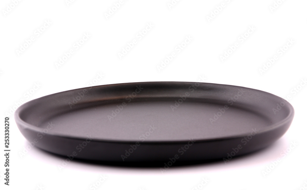 Top view of empty plate on white background. Top view of empty plate on white background.