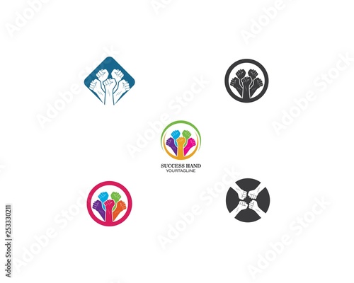 success,togetherness hand icon logo vector