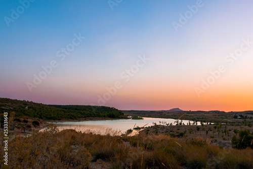 View of swamp in Almansa, Castilla La-Mancha, Spain. photo