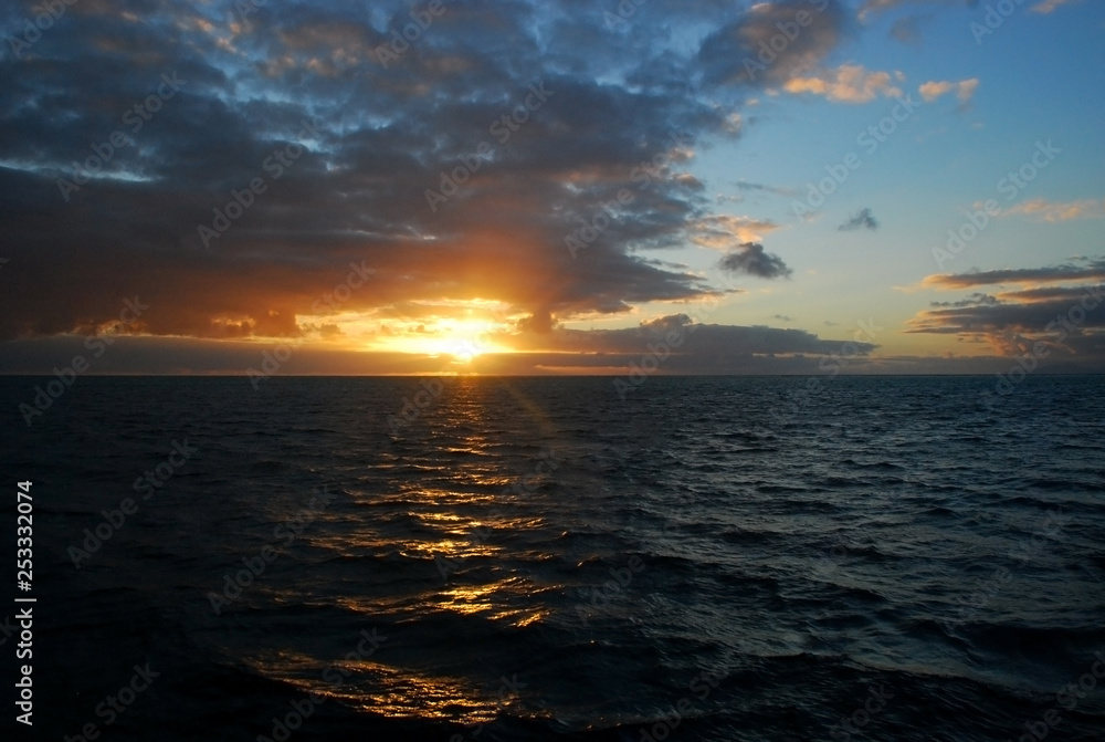 Sunset in the Pacific Ocean