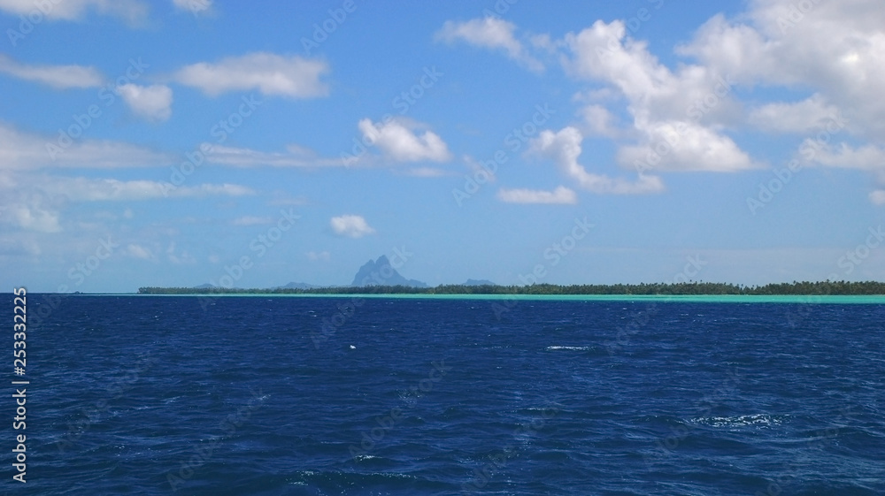 View of Bora Bora from Raiatea Islands, French Polynesia
