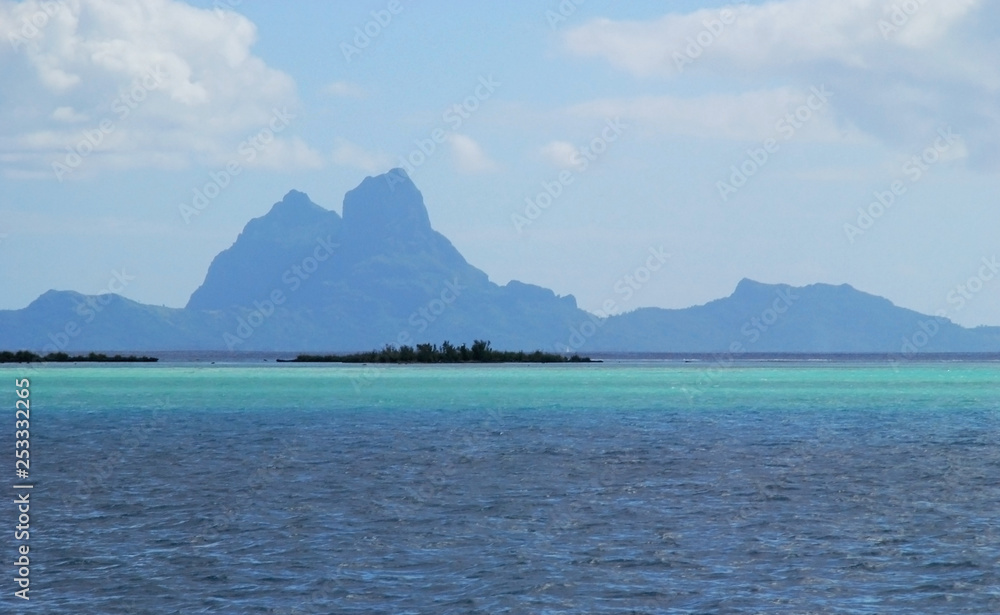 View of Bora Bora from Raiatea Islands, French Polynesia