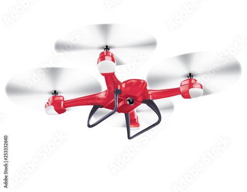 Drone, quadrocopter isolated on white. realistic vector 3d illustration