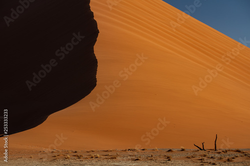 Huge Orange Dunes in Sossusvlei National Park in Namibia