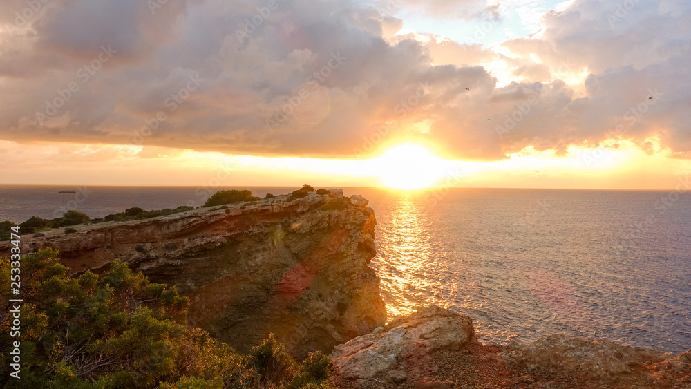 Sunrise at the Martinique Cape of Ibiza, Balearic Islands Sunrise at the Martinique Cape of Ibiza, Balearic Islands