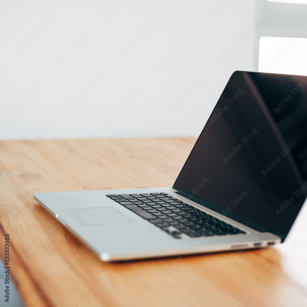 Freelance workplace with laptop Freelance workplace with laptop