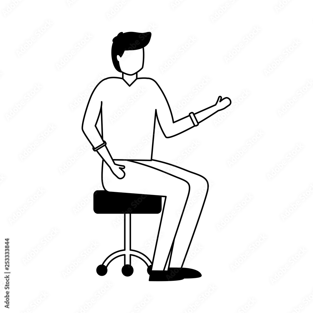 man sitting on office chair