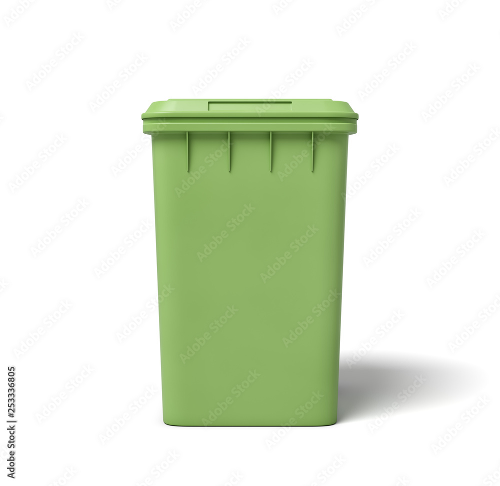 3d rendering of a light-green trash can isolated on white background. 3d rendering of a light-green trash can isolated on white background.