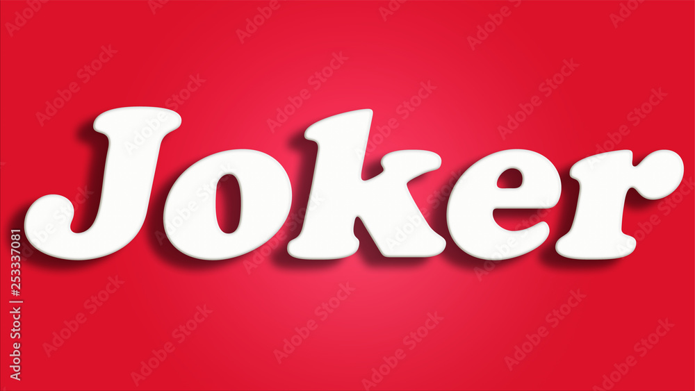 Joker-3D text. Creative design for your greeting card, flyers, invitations, posters, brochures, banners, red background. Joker-3D text. Creative design for your greeting card, flyers, invitations, posters, brochures, banners, red background.