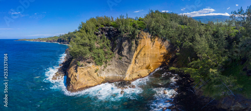 Reunion Island Drone View Cap Jaune Yellow Cliff