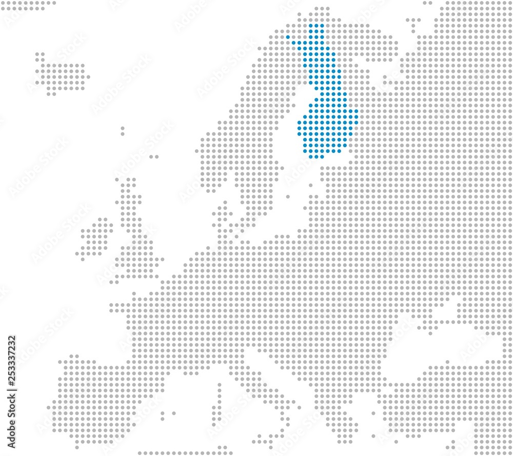 Finnland Markierung auf Europakarte