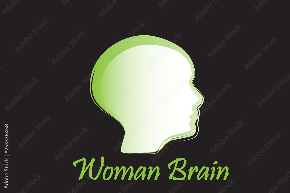 Logo brain woman vector image Logo brain woman vector image