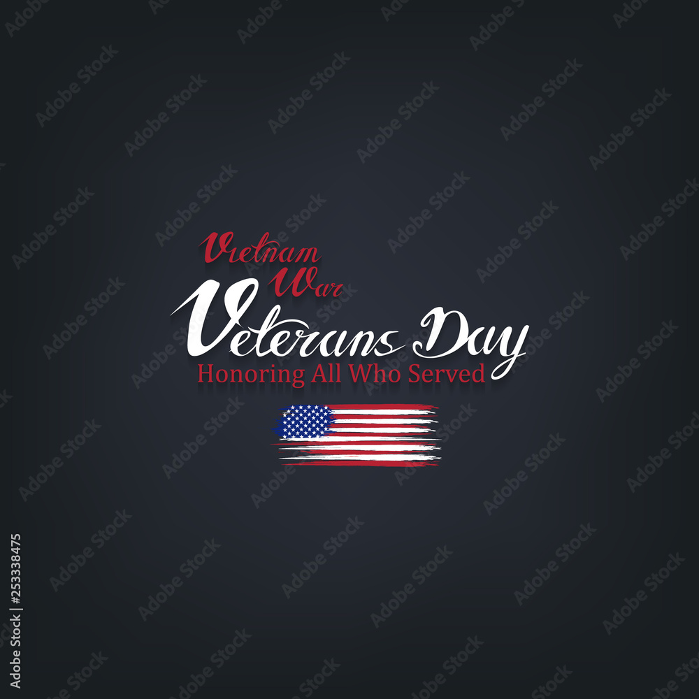 vietnam war veterans day, March 29, honoring all who served, posters, modern brush design vector illustration