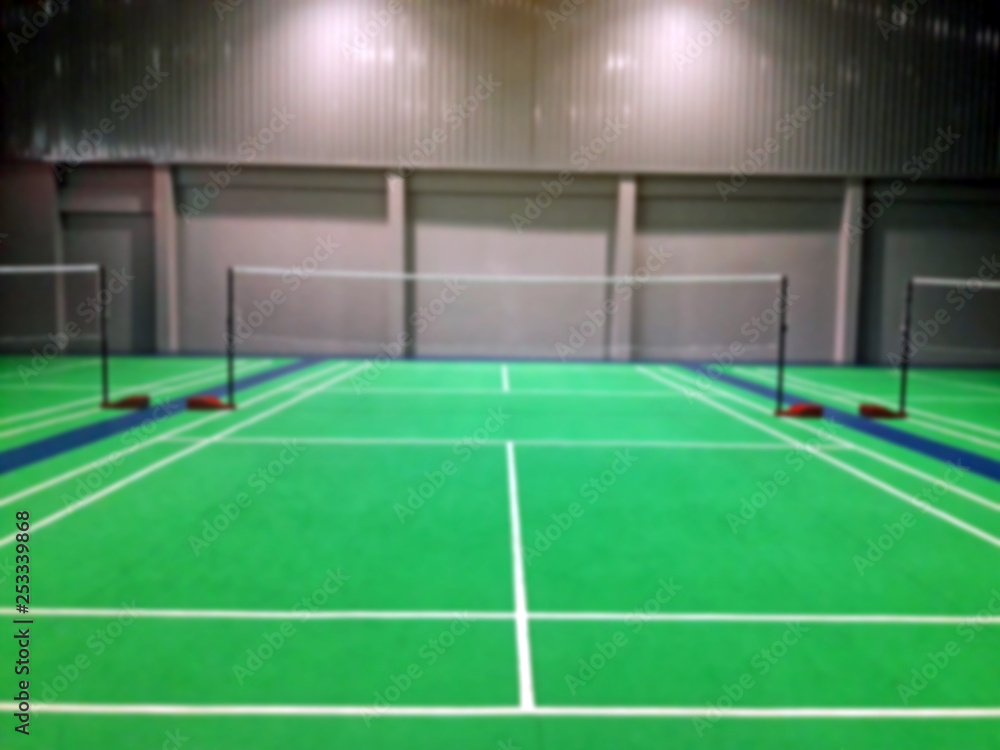Fototapeta premium blurred background green badminton court