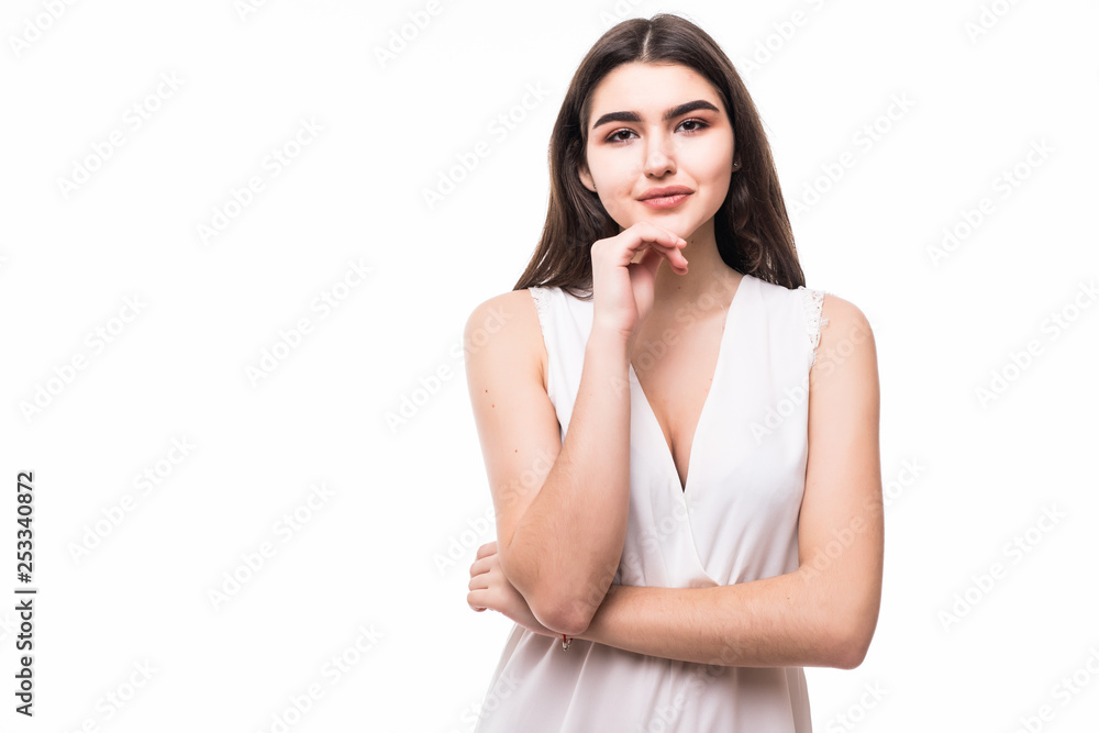 Young cool girl douting isolated on white background Young cool girl douting isolated on white background