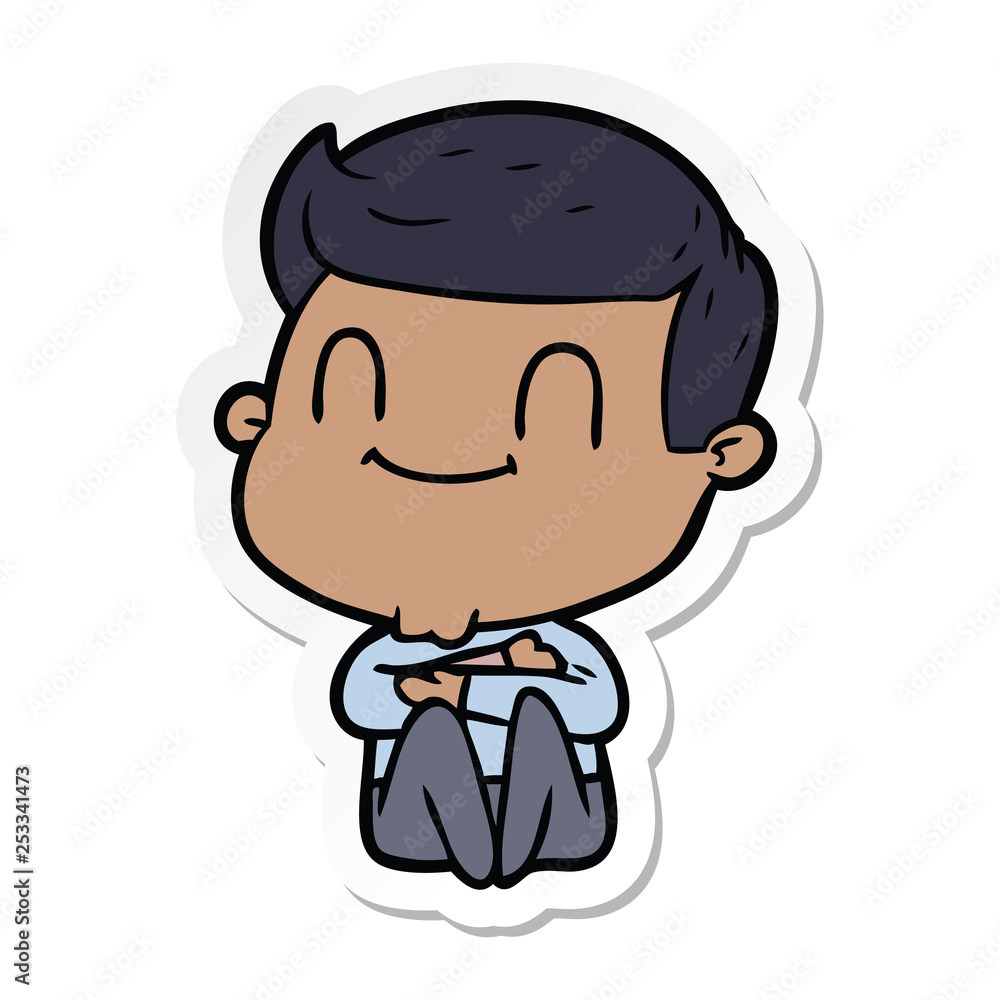 Fototapeta premium sticker of a cartoon friendly man