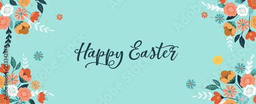 Happy Easter vector illustration, greeting card, poster