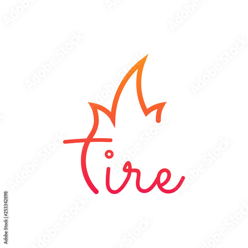 Fire or flame typographic L...