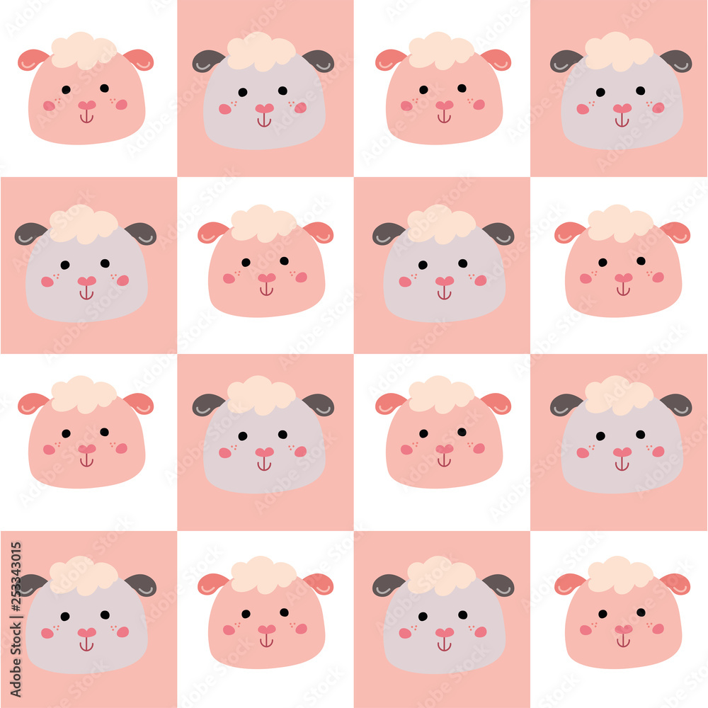Vector pattern with cute animals Vector pattern with cute animals