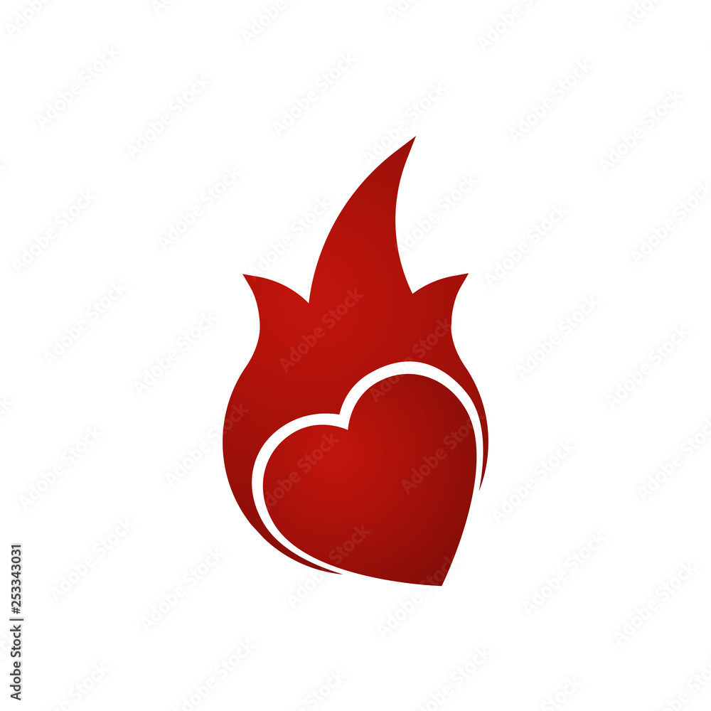 Flame heart icon modern symbol for graphic and web design. Hot love. Vector illustration isolated on white background. Flame heart icon modern symbol for graphic and web design. Hot love. Vector illustration isolated on white background.