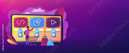 Digital service marketplace concept banner header.