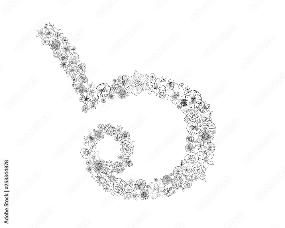 Thai flower numbers isolated on white Thai flower numbers isolated on white