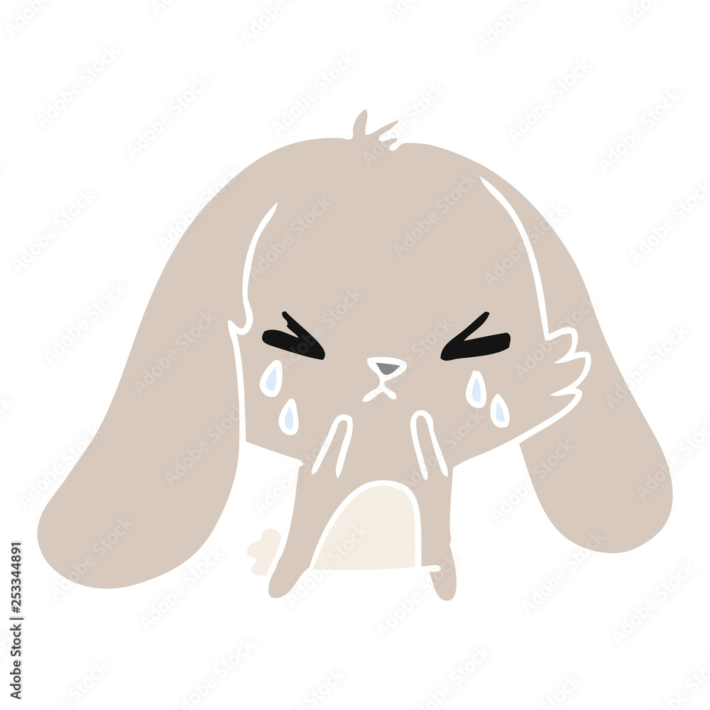 cartoon of cute kawaii sad bunny cartoon of cute kawaii sad bunny