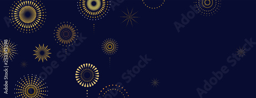Fireworks, firecracker at night, celebration background, winner, victory poster, banner - vector illustration