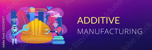 Robotics construction concept banner header.