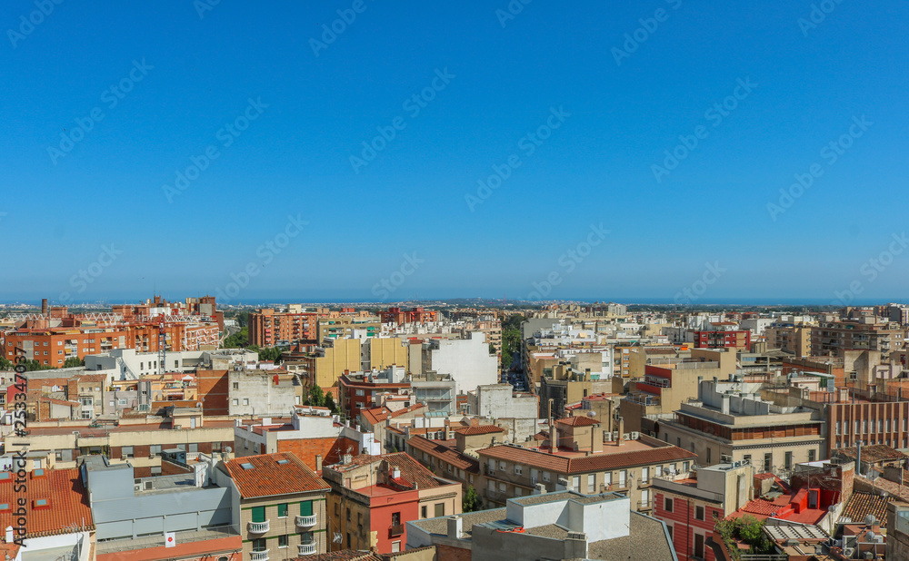 Cityscape of Reus, taken from the Prioral de Sant Pere. Shoot in June 2018