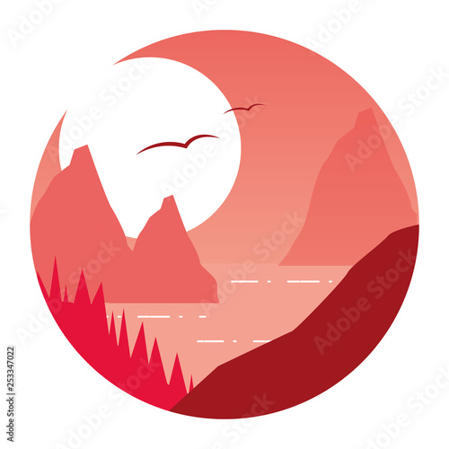 landscape mountains forest