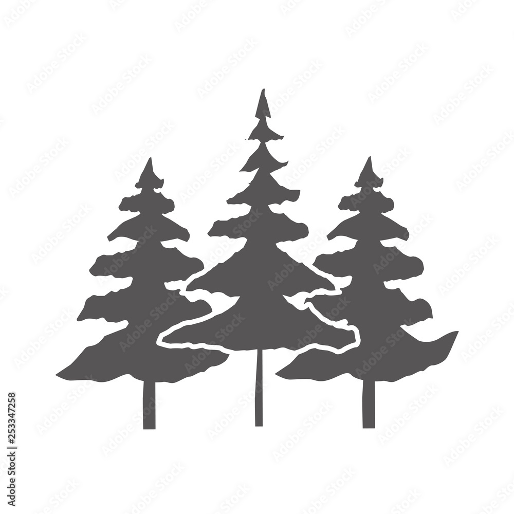 Obraz premium gray forest trees vintage landscape
