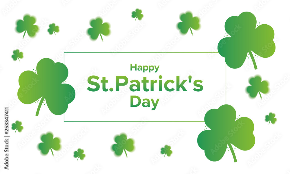 Happy Saint Patrick`s Day. Catholic christian feast of Saint Patrick in Ireland. An annual cultural and religious holiday, celebrated on March 17th. Shamrock and green elements. Poster or background Happy Saint Patrick`s Day. Catholic christian feast of Saint Patrick in Ireland. An annual cultural and religious holiday, celebrated on March 17th. Shamrock and green elements. Poster or background