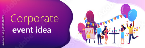 Corporate party concept banner header.