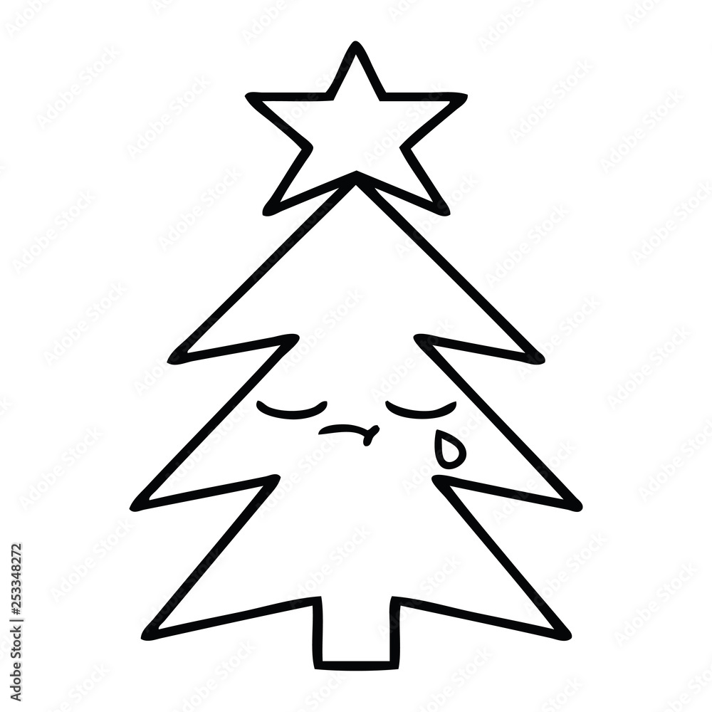 line drawing cartoon christmas tree line drawing cartoon christmas tree